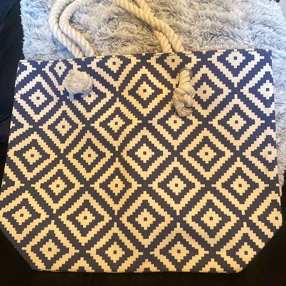Summer & Rose Beach Tote Large Navy/Cream